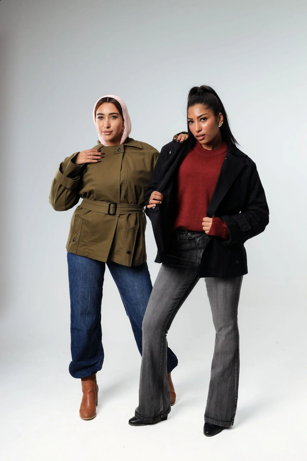 Bouclé Faux Trench-Jacket