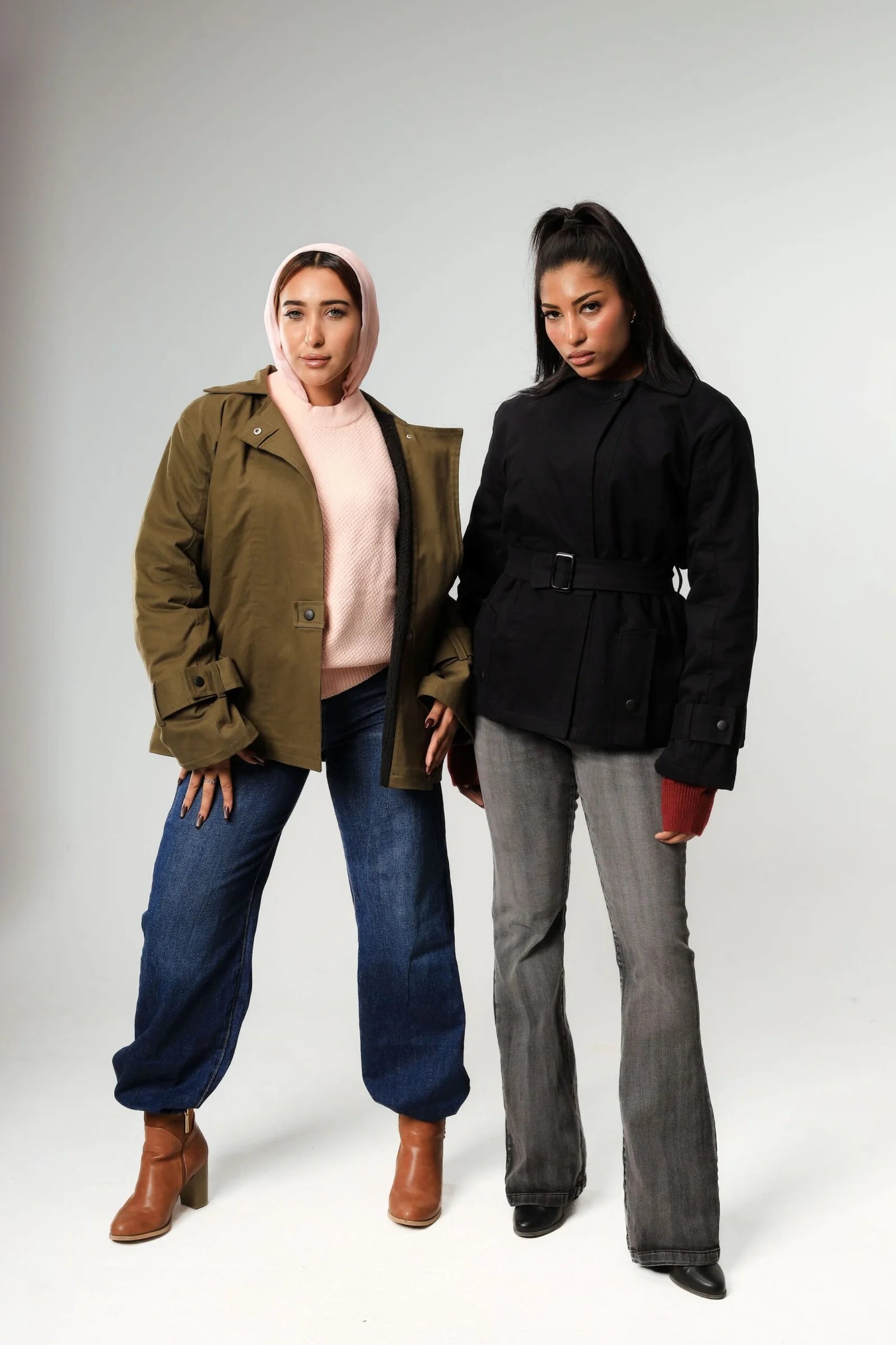 Bouclé Faux Trench-Jacket